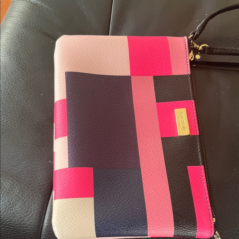 Kate Spade Colorblock Clutch in Pink and Black